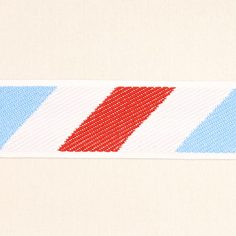 Schumacher Fabric Trim 82420 Airmail I Indoor/Outdoor Tape Red and Blue
