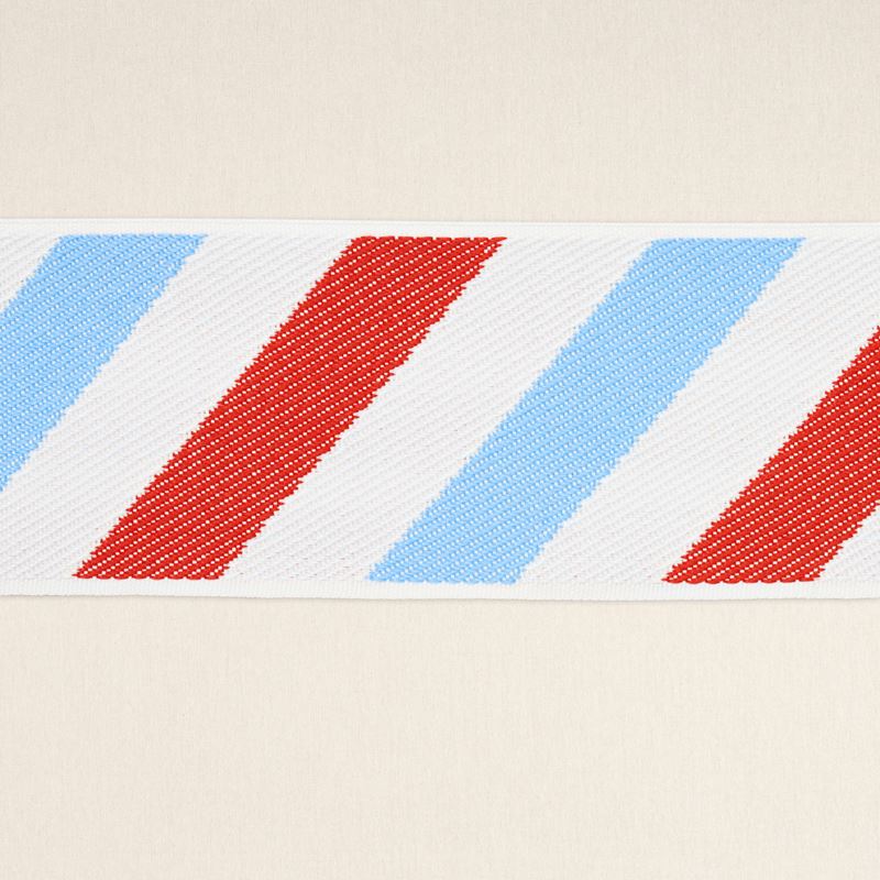 Schumacher Fabric Trim 82430 Airmail II Indoor/Outdoor Tape Red and Blue