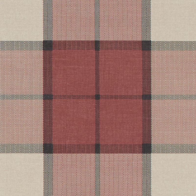 Phillip Jeffries Wallpaper 9129 Paxton Plaid Camel with Red