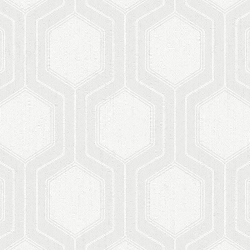 Schumacher Wallpaper 9305 Graphic Hexagon Bone