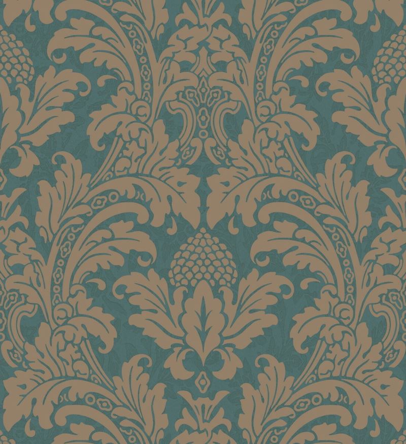 Cole & Son Wallpaper 94/6031.CS Blake Teal and Silver