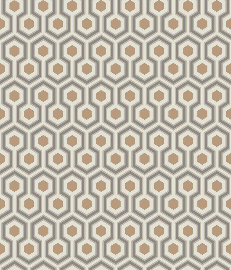 Cole & Son Wallpaper 95/3017.CS Hicks Hexagon Gold/Taupe