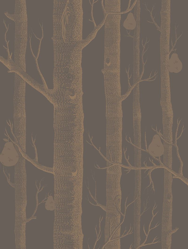 Cole & Son Wallpaper 95/5028.CS Woods & Pears Bronze/Black