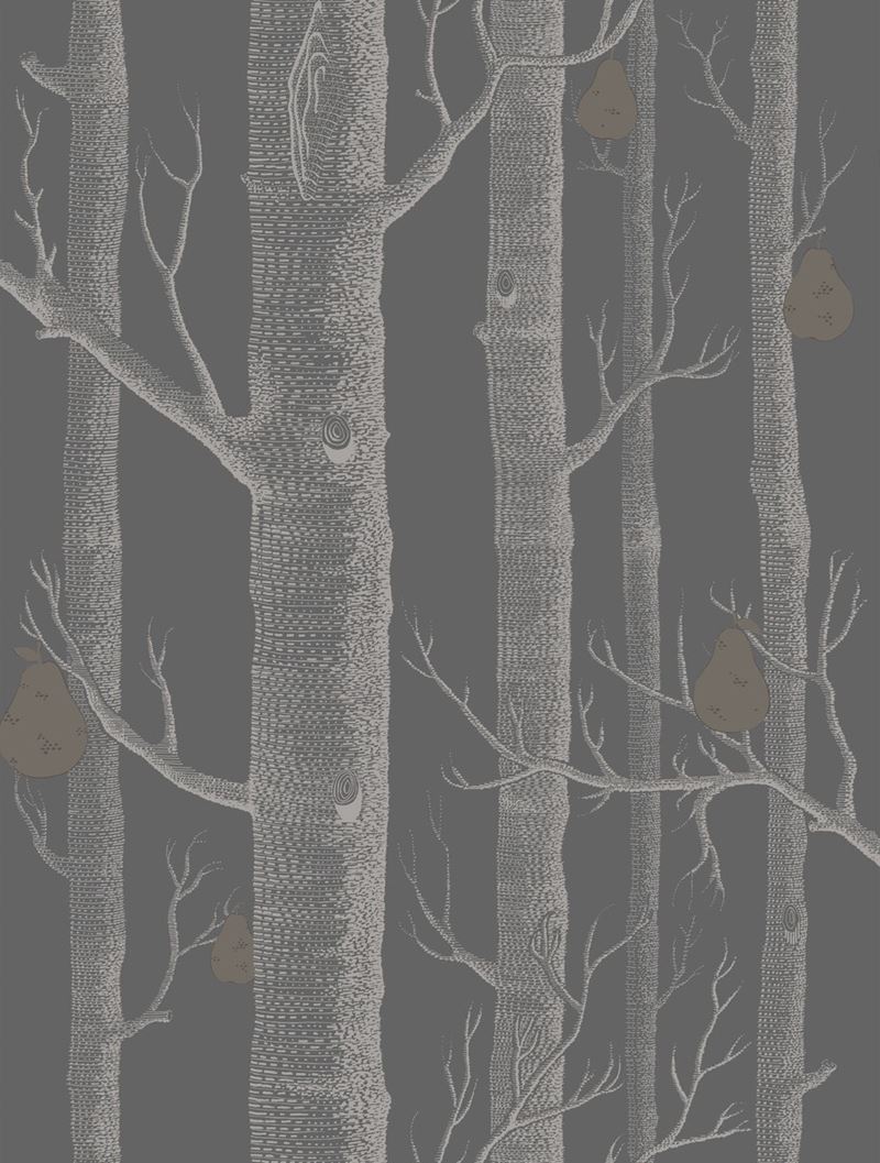 Cole & Son Wallpaper 95/5031.CS Woods & Pears Gilver/Black