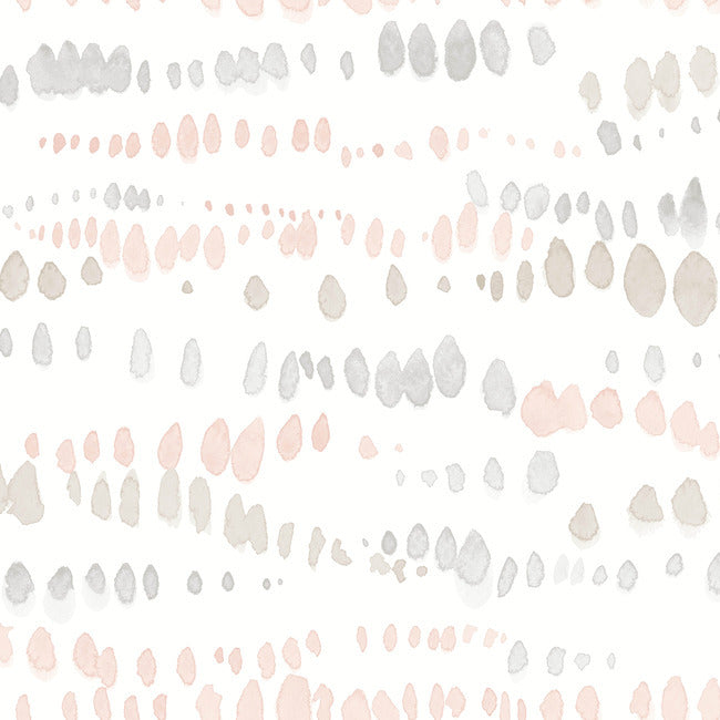 York AG2047 Pink & Grey Dewdrops Wallpaper