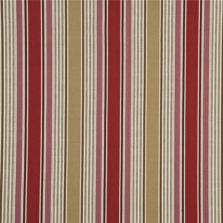 G P & J Baker Fabric BF10401.4 Arley Stripe Red/Camel