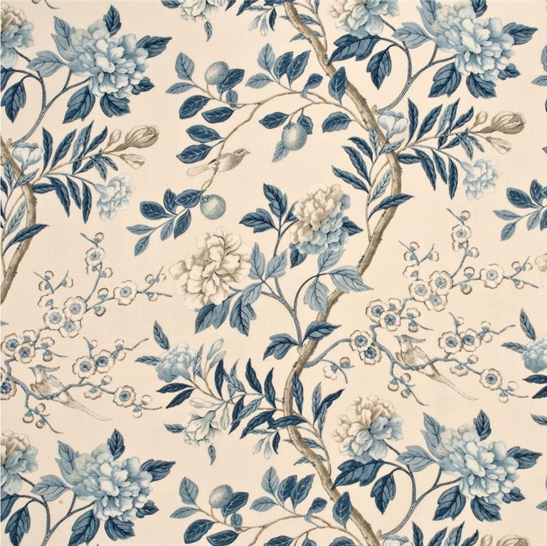 G P & J Baker Fabric BP10310.3 Emperor's Garden Blue/Cream