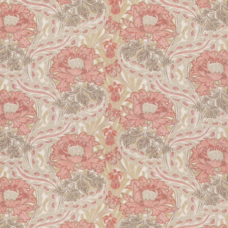 G P & J Baker Fabric BP10969.1 Brantwood Cotton Coral/Sand