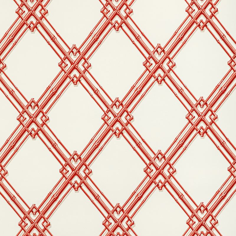 Brunschwig & Fils Wallpaper BR-69411.19 Treillage De Bambou Red