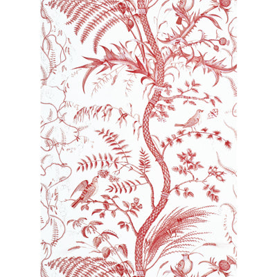Brunschwig & Fils Wallpaper BR-69518.166 Bird and Thistle Red