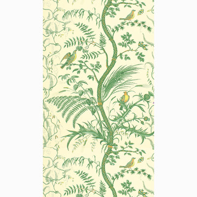 Brunschwig & Fils Wallpaper BR-69518.435 Bird and Thistle Green