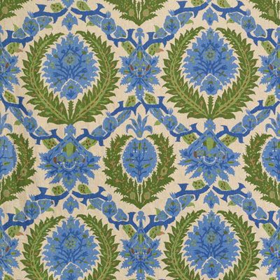 Brunschwig & Fils Fabric BR-700018.221 Zenobia Linen Print Canton Blue/Green