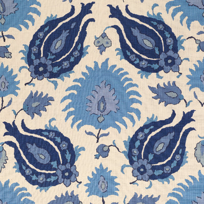 Brunschwig & Fils Fabric BR-700020.278 Kashmiri Linen Print Sapphire Blue