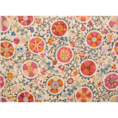 Brunschwig & Fils Fabric BR-71099.06 Dzhambul Cotton and Linen Print Raspberry Orange