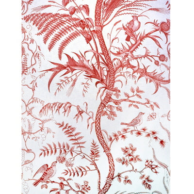 Brunschwig & Fils Fabric BR-79431.166 Bird and Thistle Cotton Print Red