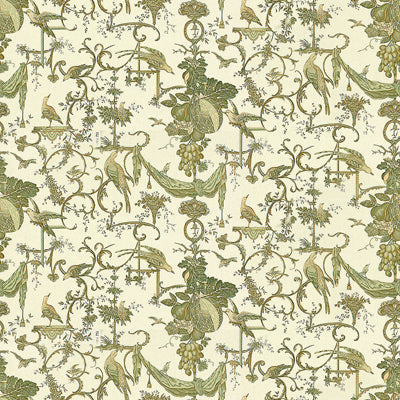 Brunschwig & Fils Fabric BR-79500.432 Kininvie Cotton Print Leaf On White