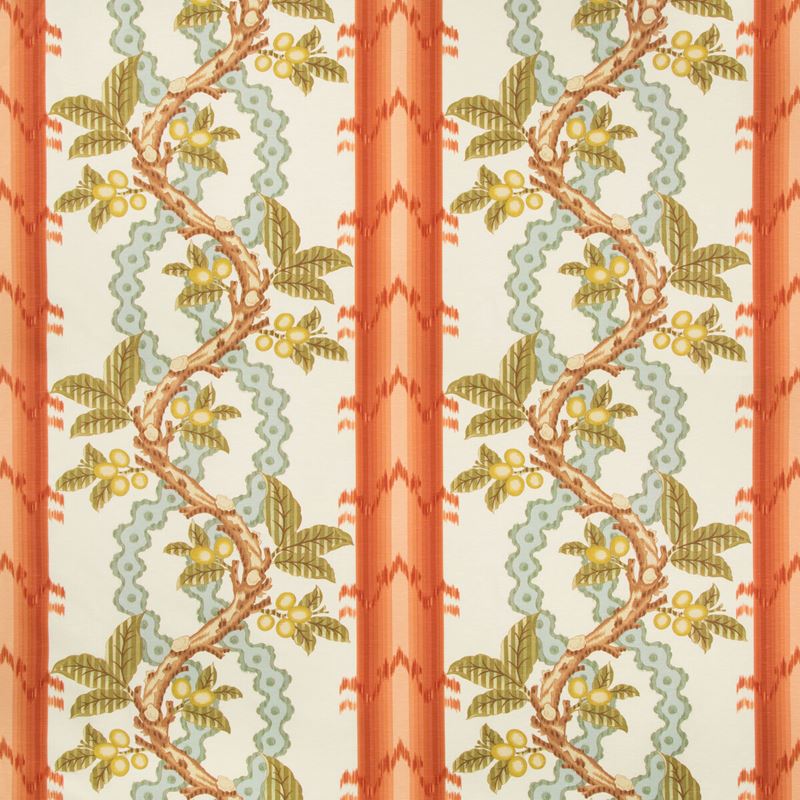 Brunschwig & Fils Fabric BR-79510.123 Josselin Cotton and Linen Print Spice/Celadon