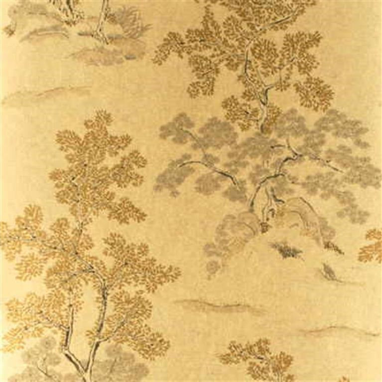 G P & J Baker Wallpaper BW45001.4 Oriental Tree Effects Taupe/Gold