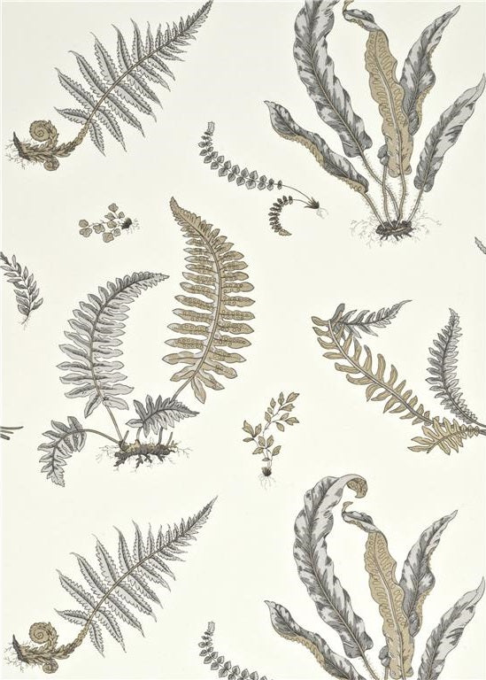 G P & J Baker Wallpaper BW45044.4 Ferns Dove Grey/Silver