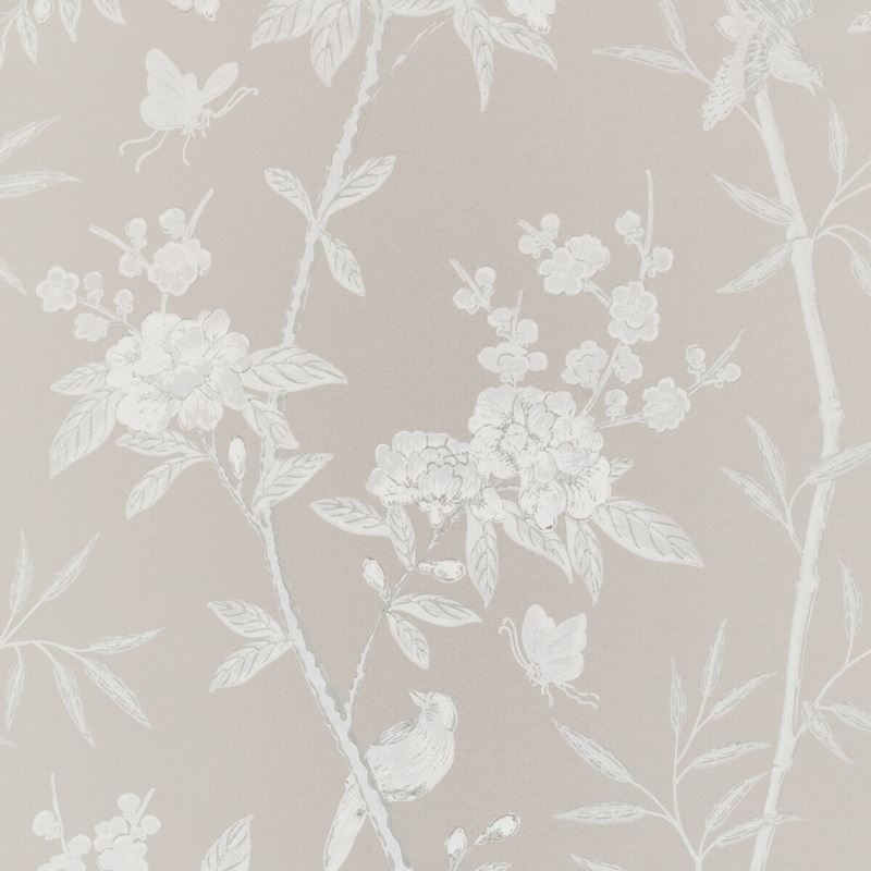 G P & J Baker Wallpaper BW45066.7 Peony & Blossom Soft Grey