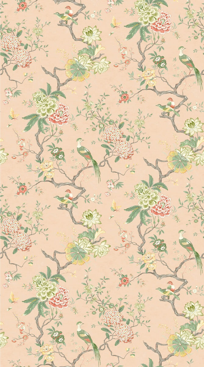 G P & J Baker Wallpaper BW45128.2 Oriental Bird Blush