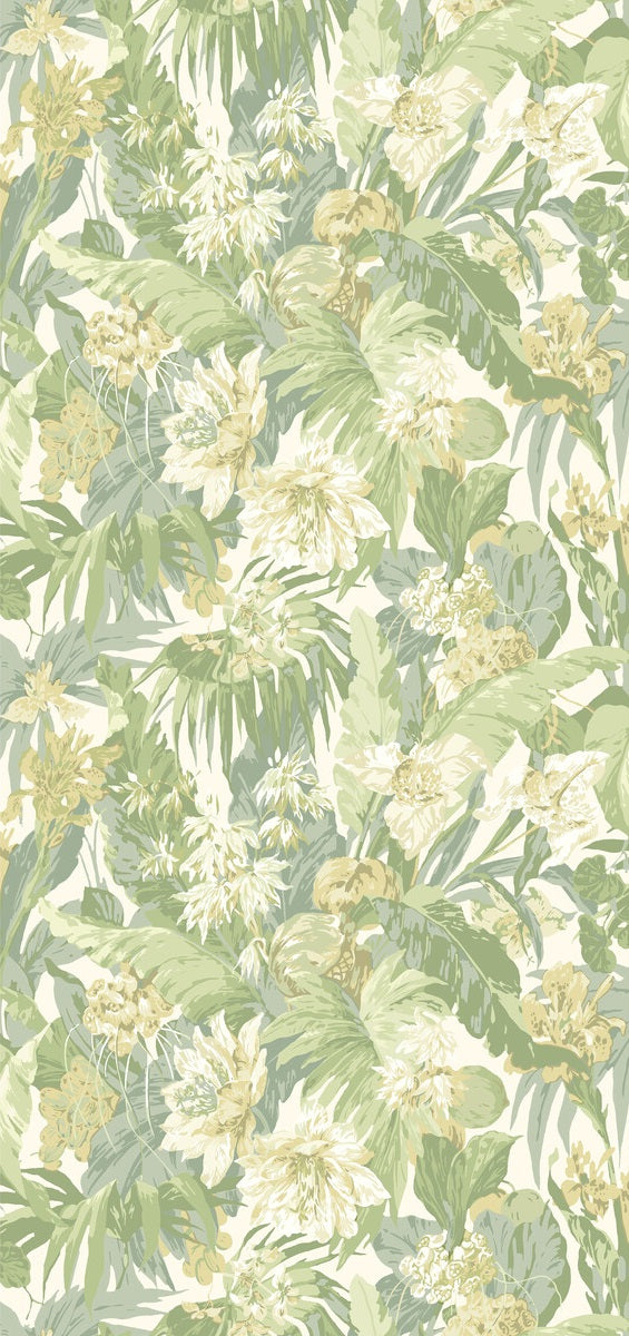 G P & J Baker Wallpaper BW45132.4 Tropical Floral Soft Green
