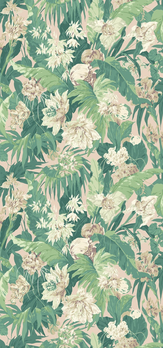 G P & J Baker Wallpaper BW45132.5 Tropical Floral Blush/Green