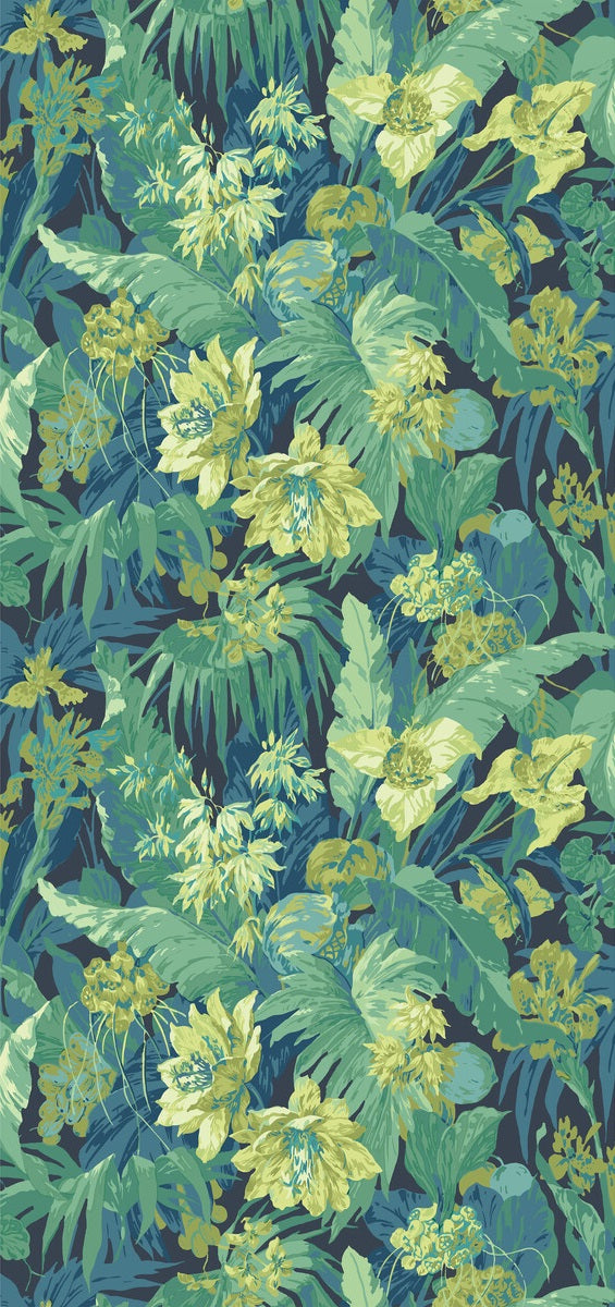 G P & J Baker Wallpaper BW45132.6 Tropical Floral Indigo/Teal