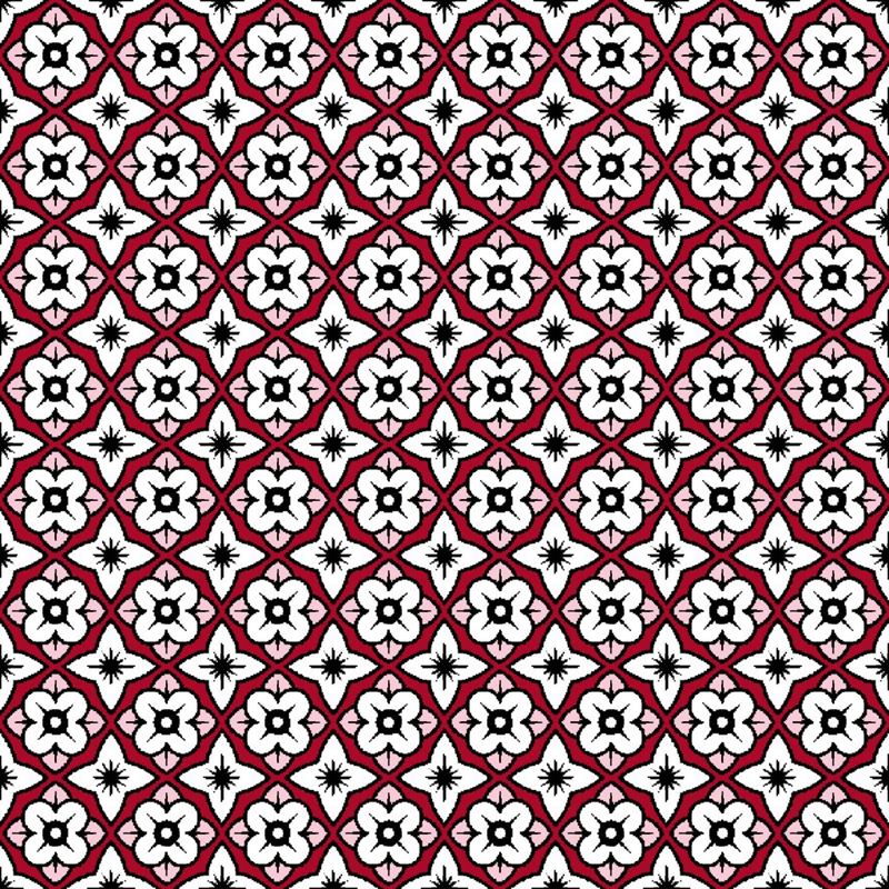 RM Coco Fabric Cool Cat Trellis Red Hot