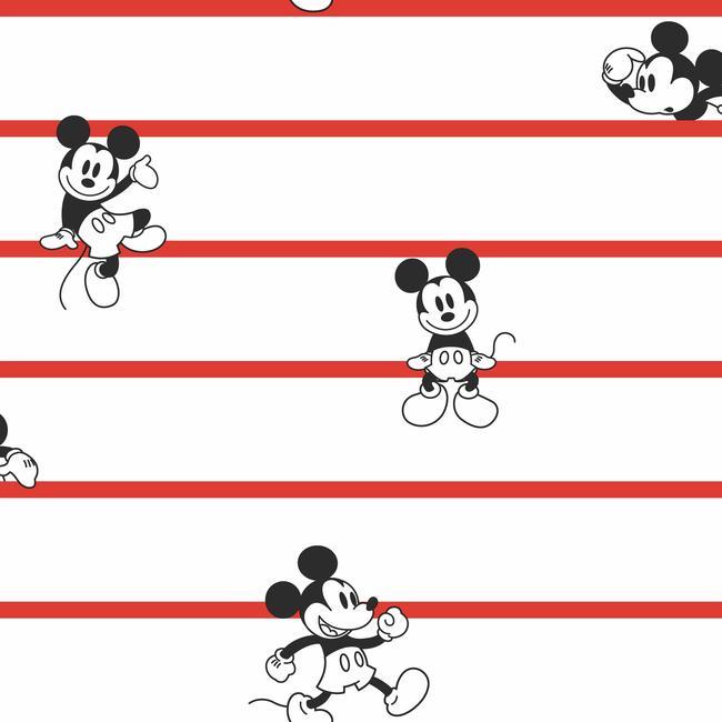 York Wallpaper DI0933 Disney Mickey Mouse Stripe