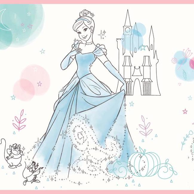 York Wallpaper DI1021BD Disney Princess Pretty Elegant Border