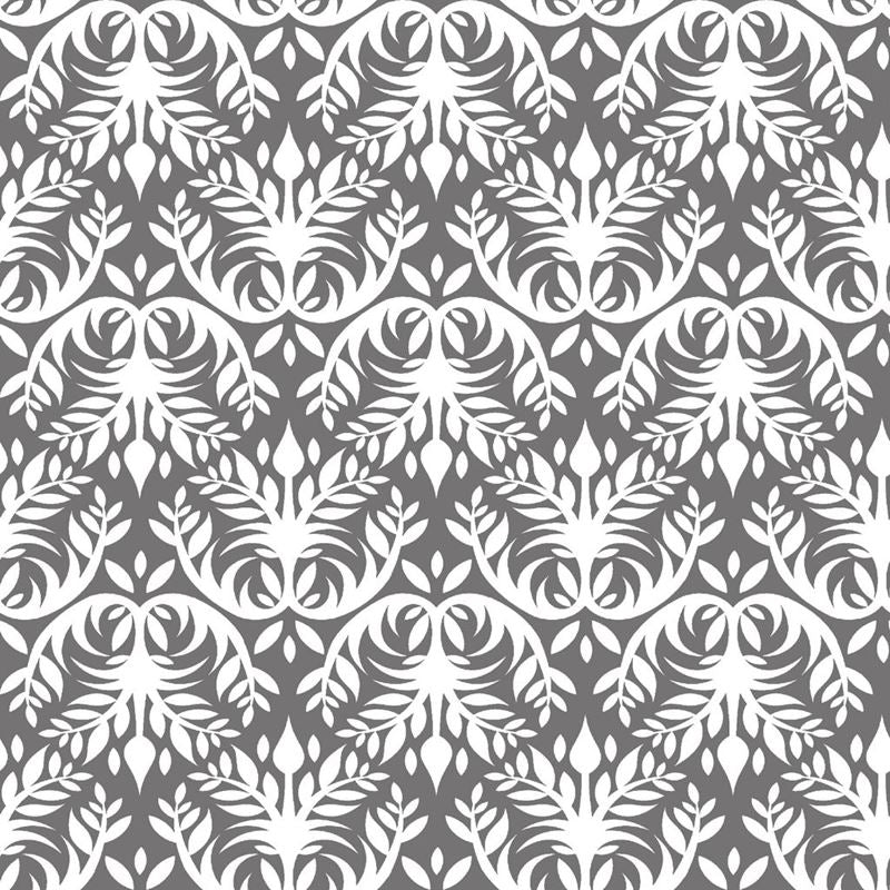 RM Coco Fabric Double Dutch Damask Reversal Pewter