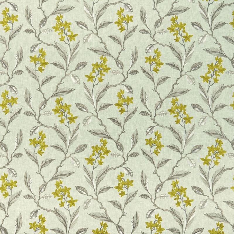 Clarke and Clarke Fabric F1008-1 Melrose Chartreuse