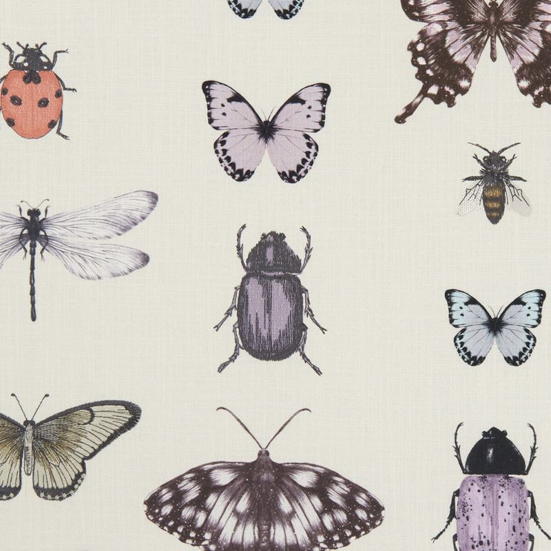Clarke and Clarke Fabric F1093-3 Papilio Heather/Ivory