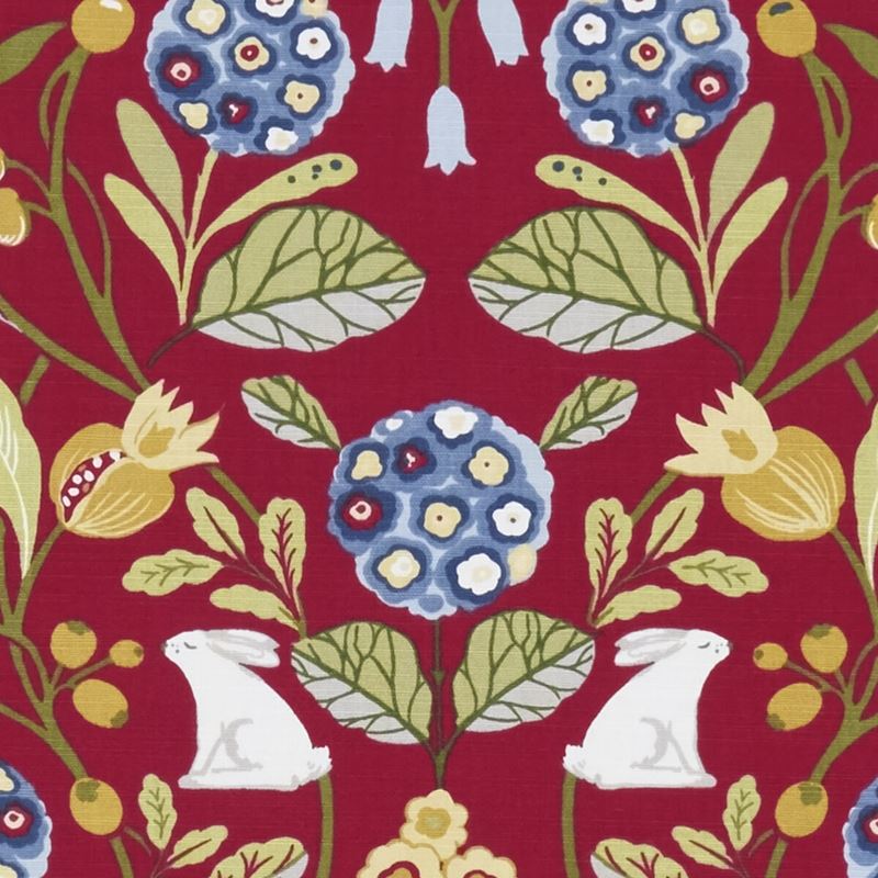 Clarke and Clarke Fabric F1314-5 Forester Rouge