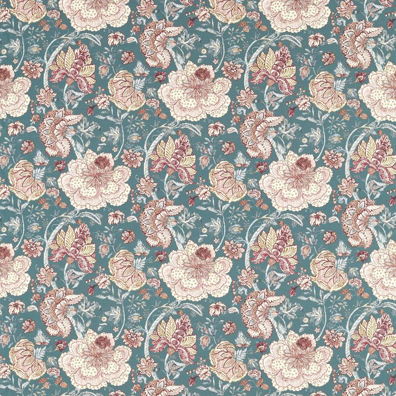 Clarke and Clarke Fabric F1542-4 Lucienne Teal
