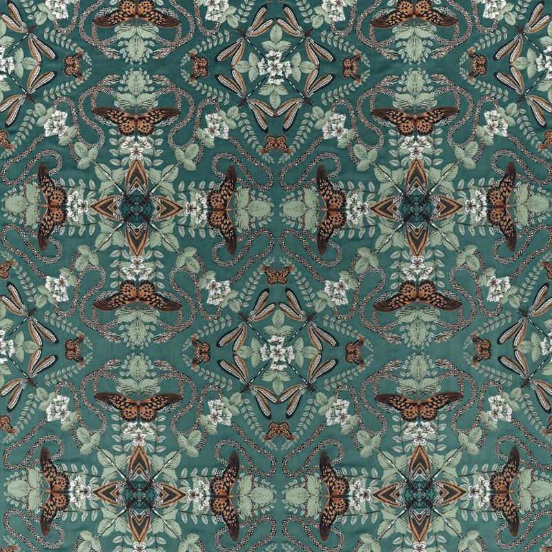 Clarke and Clarke Fabric F1581-4 Emerald Forest Teal