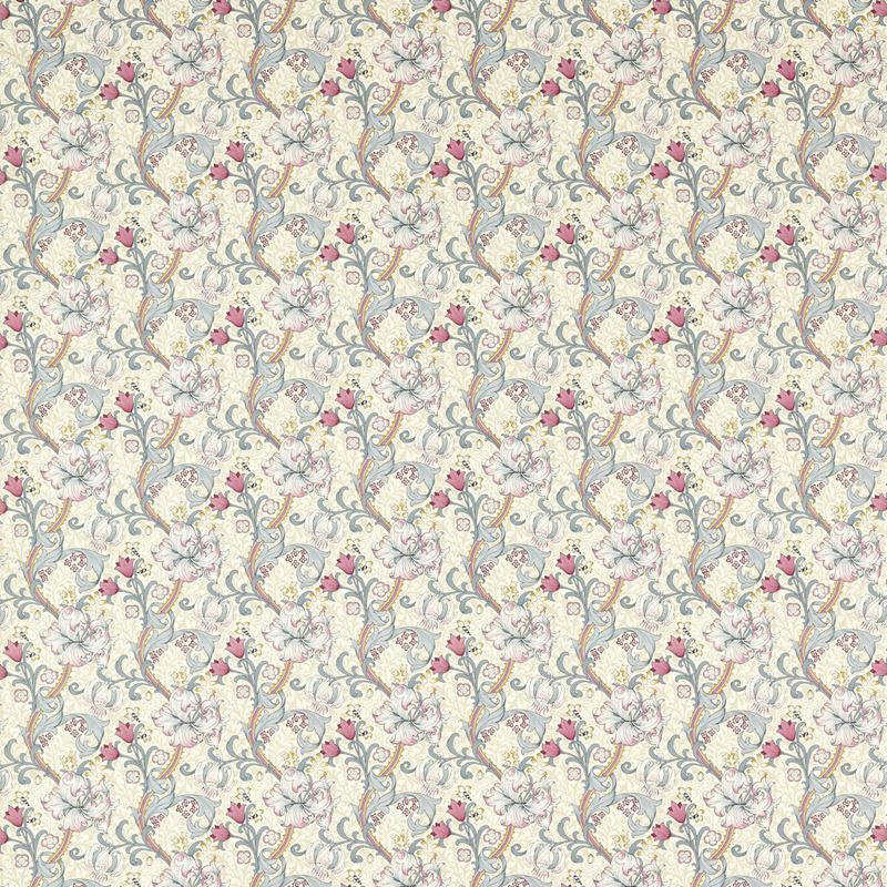 Clarke and Clarke Fabric F1677-1 Golden Lily Dove/Plum