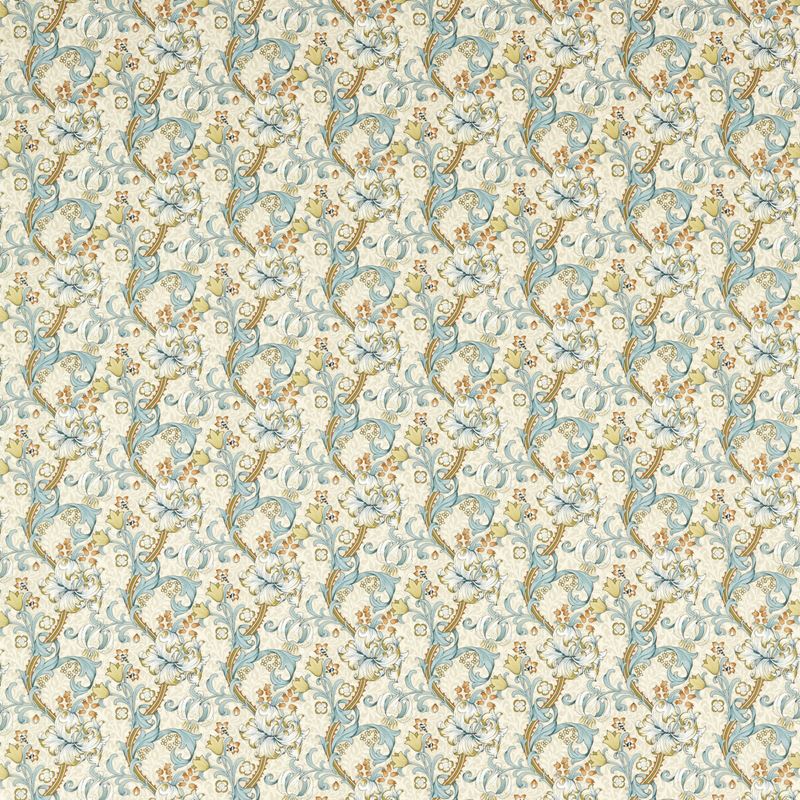 Clarke and Clarke Fabric F1677-4 Golden Lily Linen/Teal