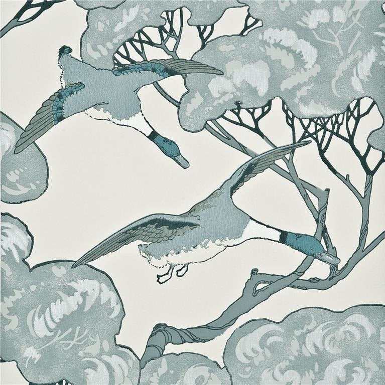 Mulberry Wallpaper FG066.R104 Flying Ducks Aqua