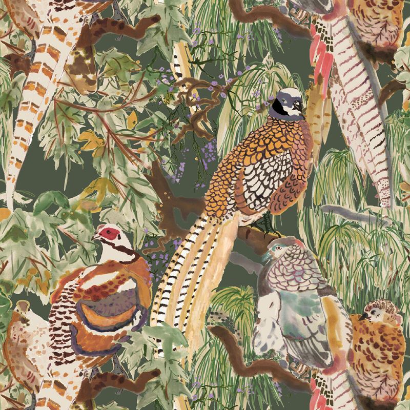 Mulberry Wallpaper FG101.R102 Game Birds Forest