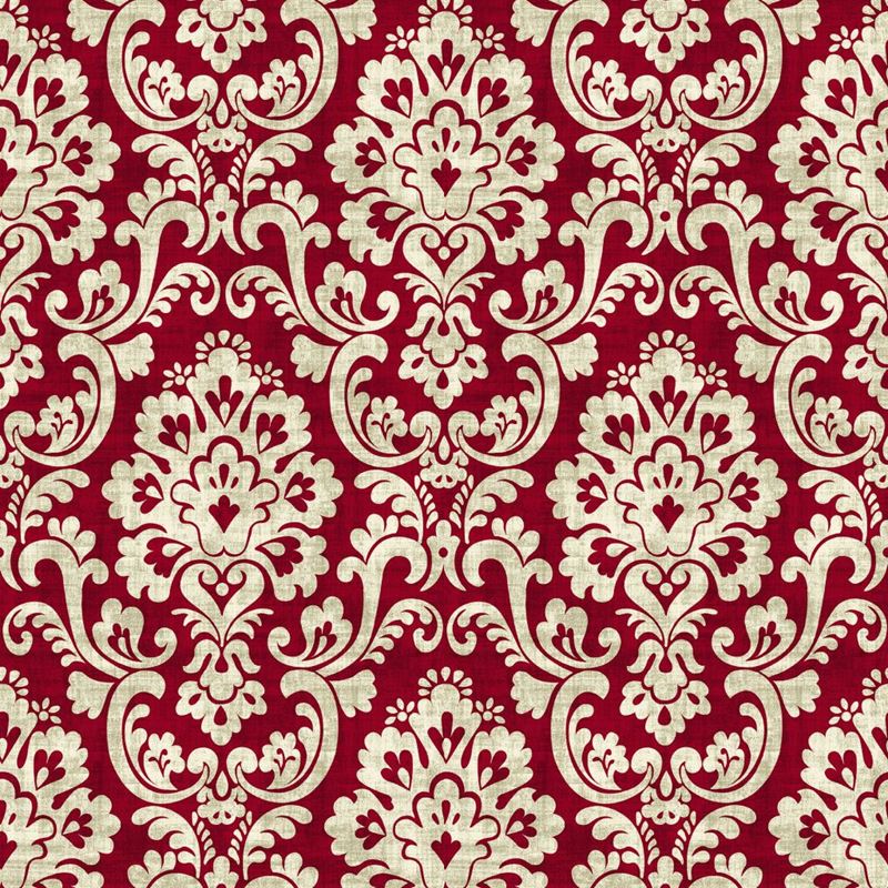 RM Coco Fabric Frescato Damask Reversal Red Hot