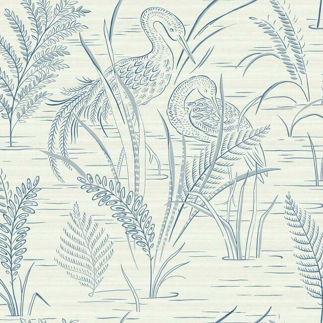 York GR5954 Fernwater Cranes Wallpaper