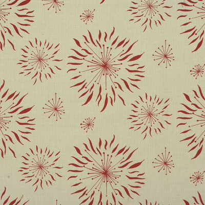 Groundworks Fabric GWF-2619.169 Dandelion Cream/Red