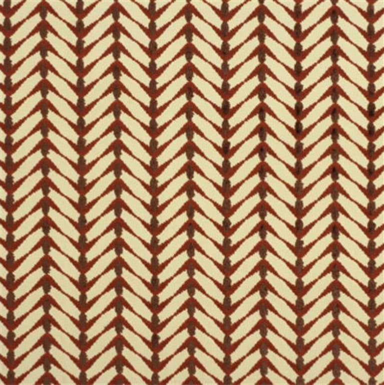 Groundworks Fabric GWF-2620.12 Herringbone Sand/Coral