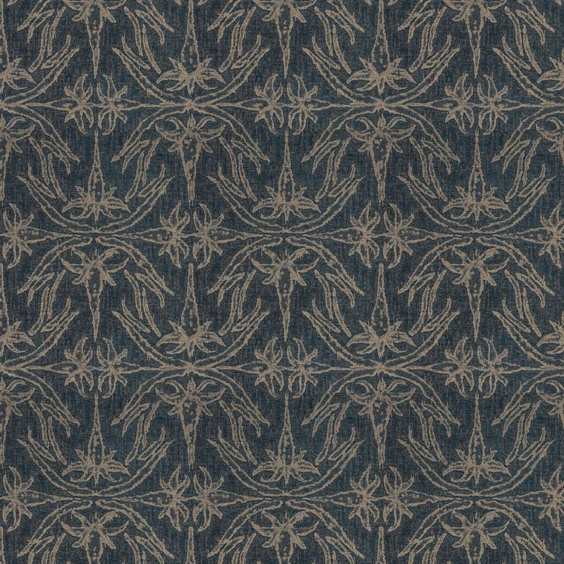 Groundworks Fabric GWF-2926.50 Lily Branch Midnight