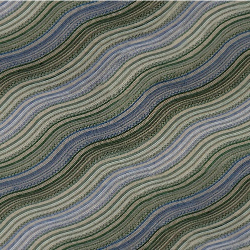 Groundworks Fabric GWF-3100.313 Water Stripe Emb Juniper/Lake