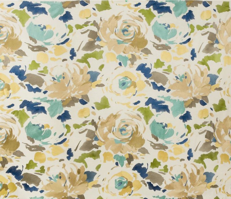 Groundworks Fabric GWF-3301.534 Kalos Emb Teal/Brass