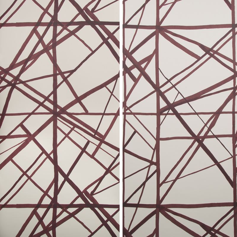 Groundworks Wallpaper GWP-3302.911 NEW Channels Paper Plum/Oatmeal