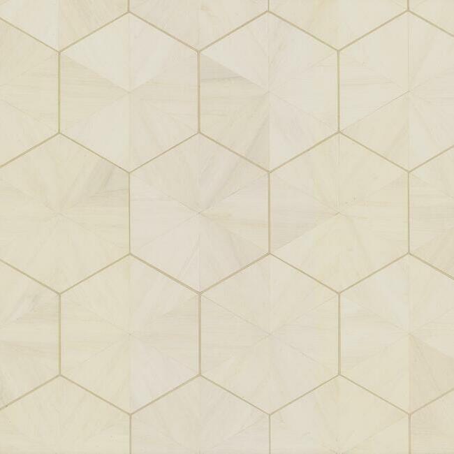 York HO2101 Hexagram Wood Veneer Wallpaper